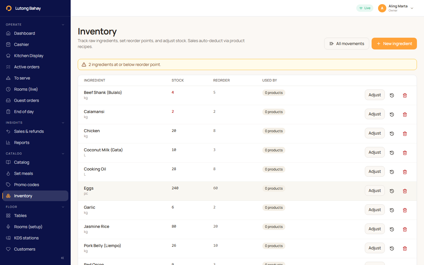 Inventory tracking